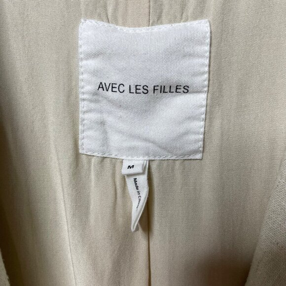 AVEC LES FILLES Boyfriend Linen Blazer in Natural Women’s Size Medium - Picture 4 of 10
